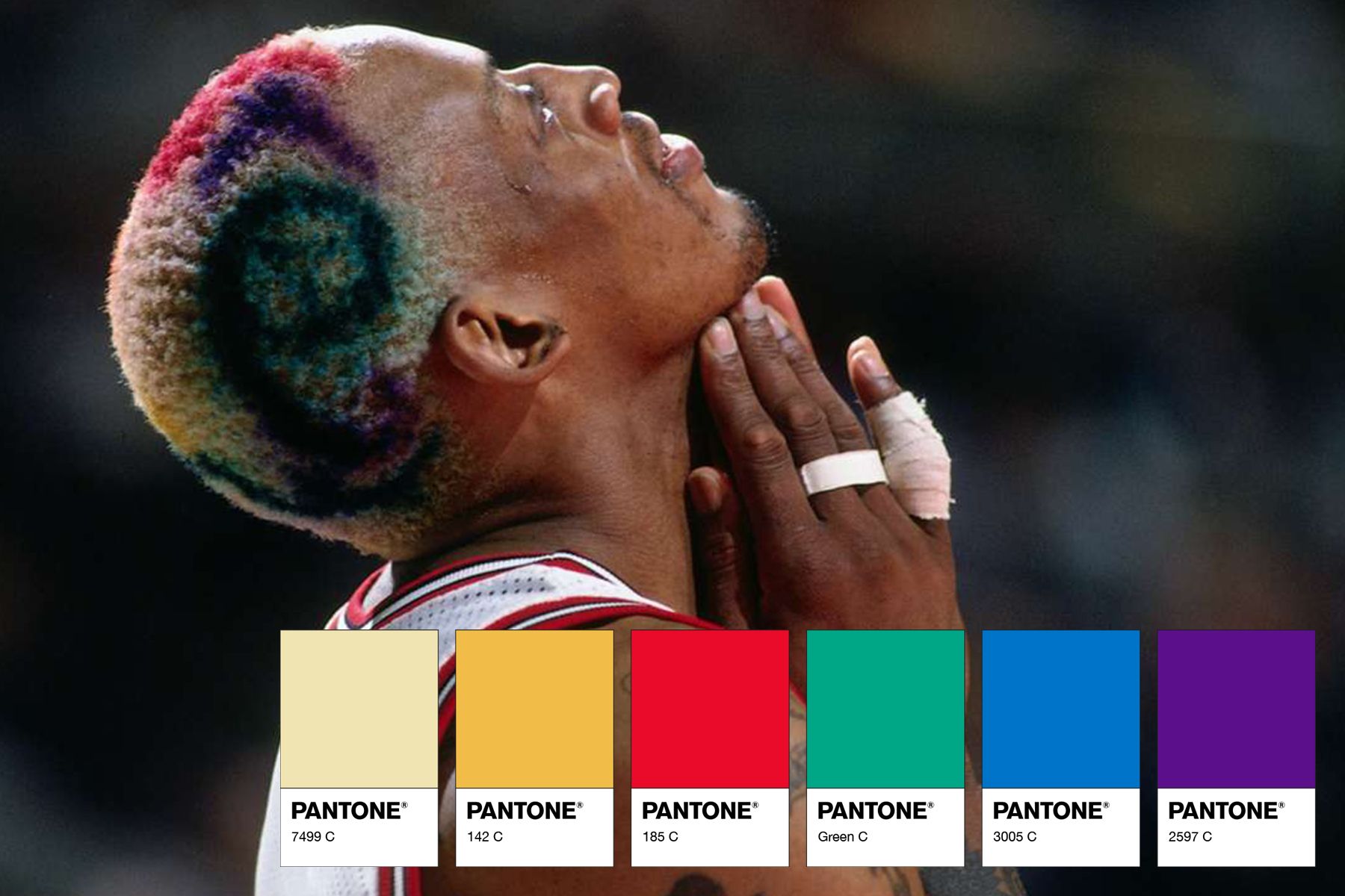 Un site compile les Pantone exacts des incroyables coupes de cheveux de Dennis Rodman